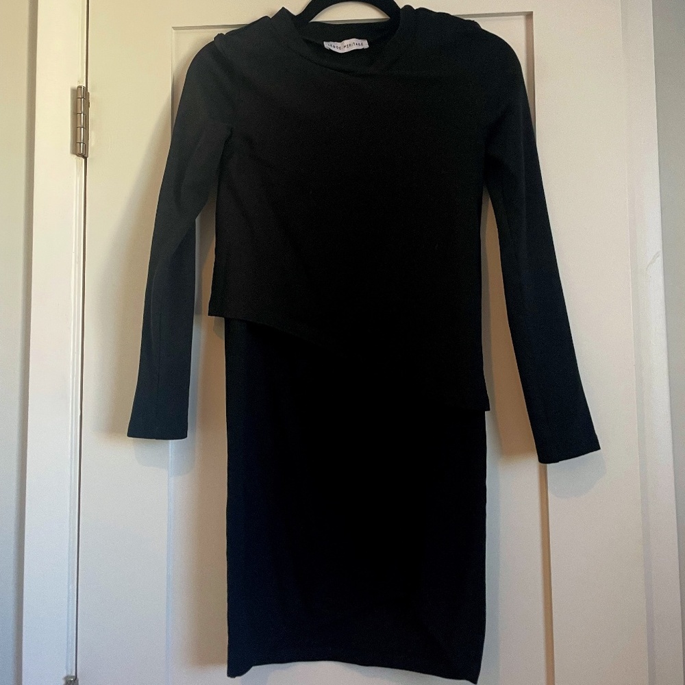 Legoe Heritage Short Black Maternity/Nursing Dress